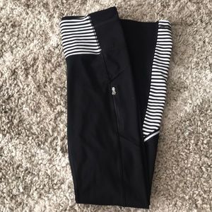 Lululemon striped/black yoga pants